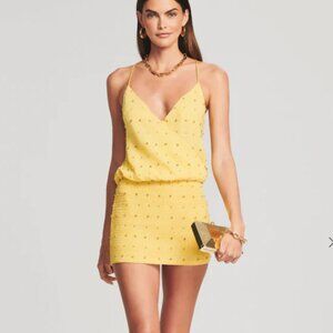 Retrofête Petra Embellished Silk Chiffon Mini Dress